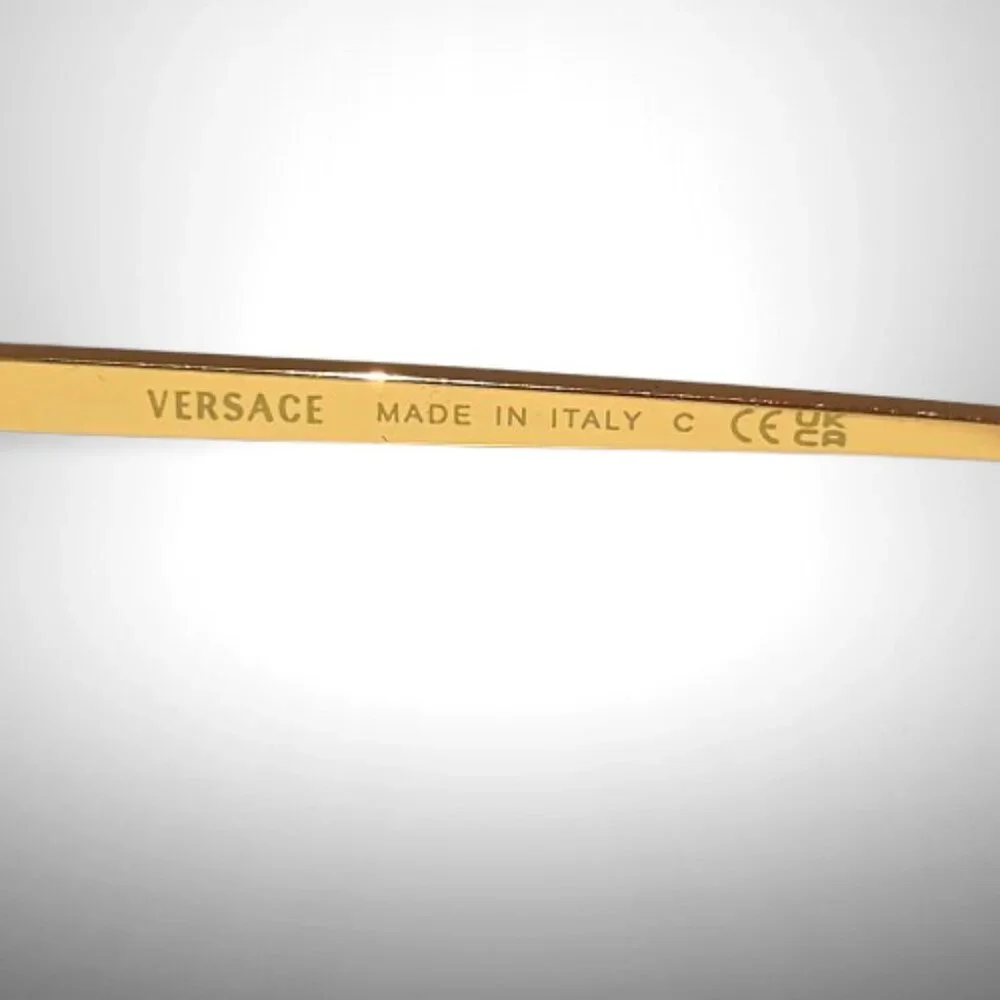 Versace Medusa VE2250K Rimless Gold Metal Aviator Sunglasses - New - Picture 7 of 8